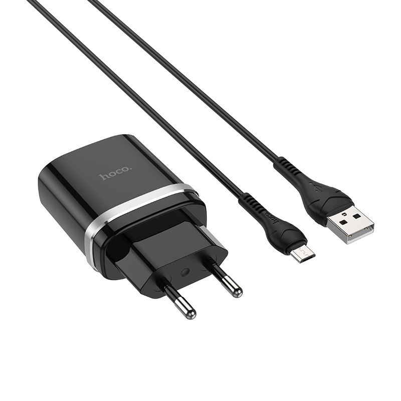 Мережевий зарядний пристрій HOCO C12Q Smart 1USB/3A/18W/QC3.0/Cable-Micro Black