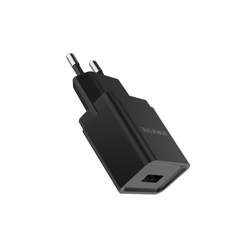Мережевий зарядний пристрій BOROFONE BA19A Nimble 1USB/1A+ Cable Micro black