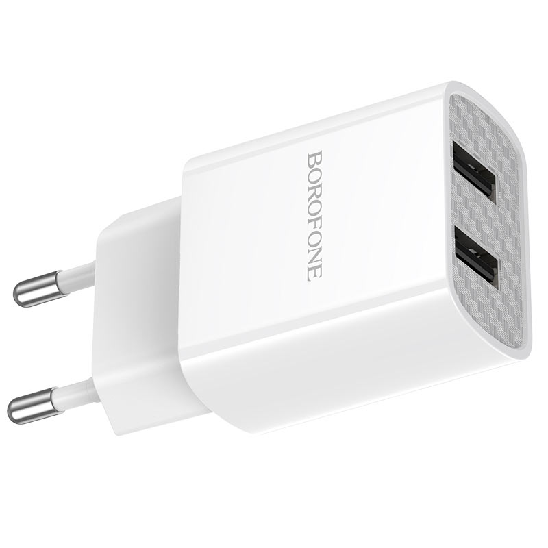 Мережевий зарядний пристрій BOROFONE BA53A Powerway 2USB/2.1A white