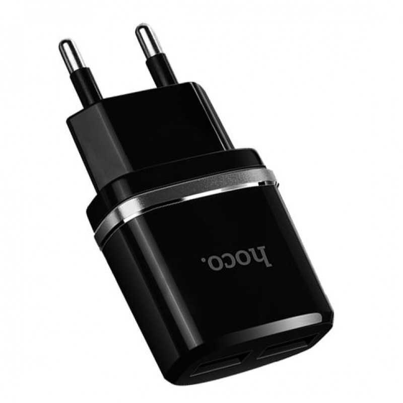 Мережевий зарядний пристрій HOCO C12 Smart 2USB/2,4A Black