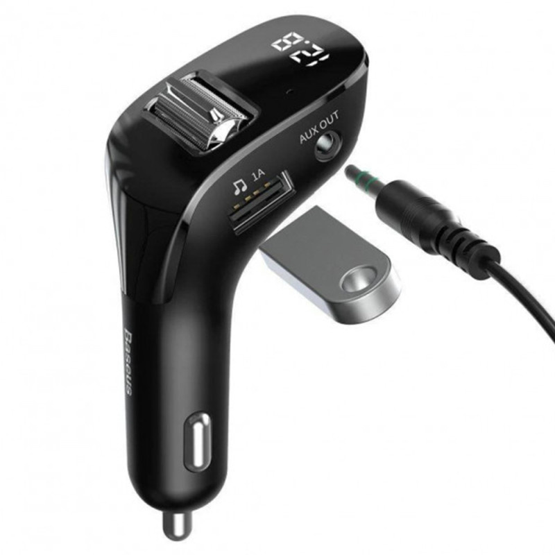 АЗП/FM-Модулятор Baseus Streamer F40 AUX wireless MP3 car charger Black