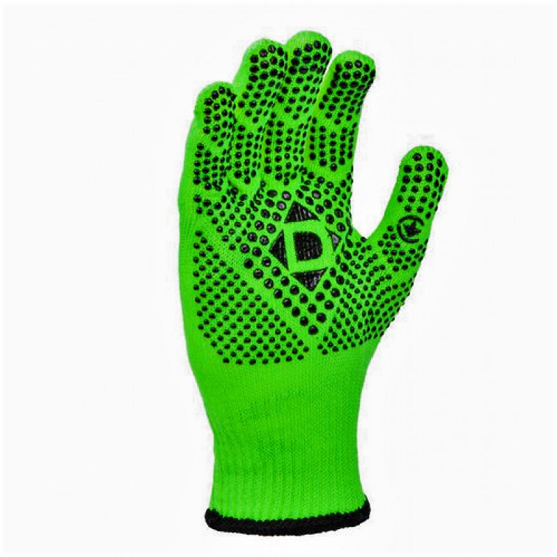 Перчатка Днепр Арт 5709 трикотаж, зелені, з пвх УНІВЕРСАЛ D. р.10 /10