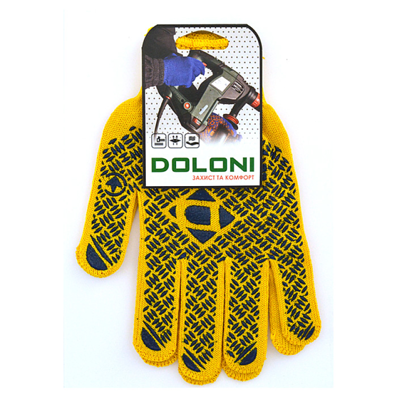 Перчатка Днепр Арт 4460 Універсал PROFI трикотаж жовті з ПВХ р.11 10/200