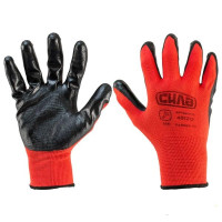 Перчатки з нітриловим покриттям р10 (черв + чорн манжет без хедера) (СИЛА - Інструмент)