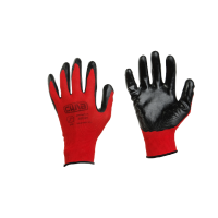 Перчатки з нітриловим покриттям р10 (черв+ чорн манжет з хедером) (СИЛА - Інструмент)