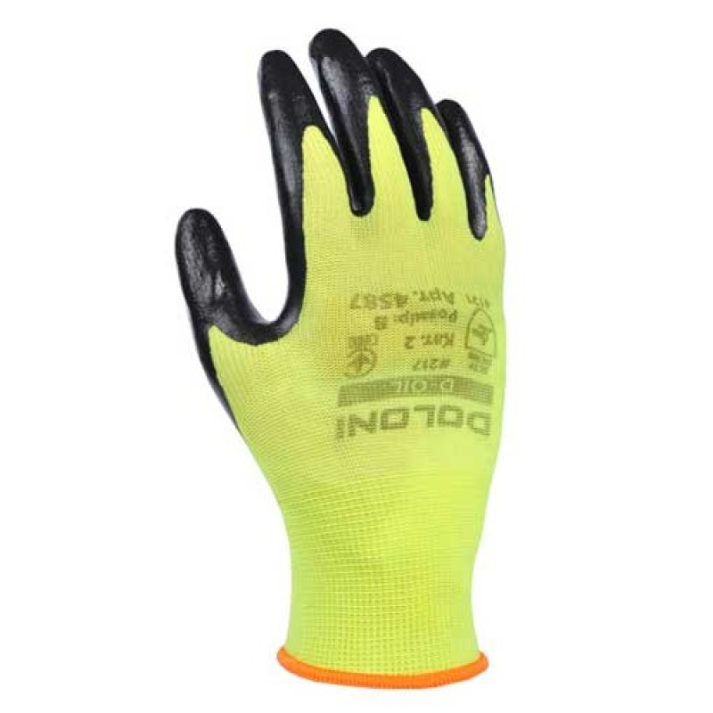 Перчатка Днепр Арт 4587 D-OIL трикотажні, зелені, поліестер, манжет в'язаний, нітрил, неповний облив р.8 