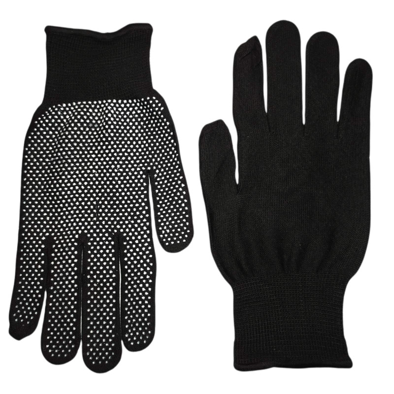 Перчатка СТРЕЧ Ж чорна з точкою ПХВ ( Китай)   12/1200