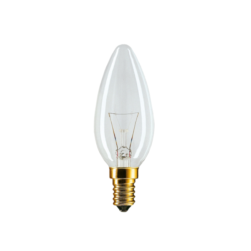 Лампа розжарювання Philips Stan B35 40Вт E14 230V CL свеча прозора 1CT/10X10F