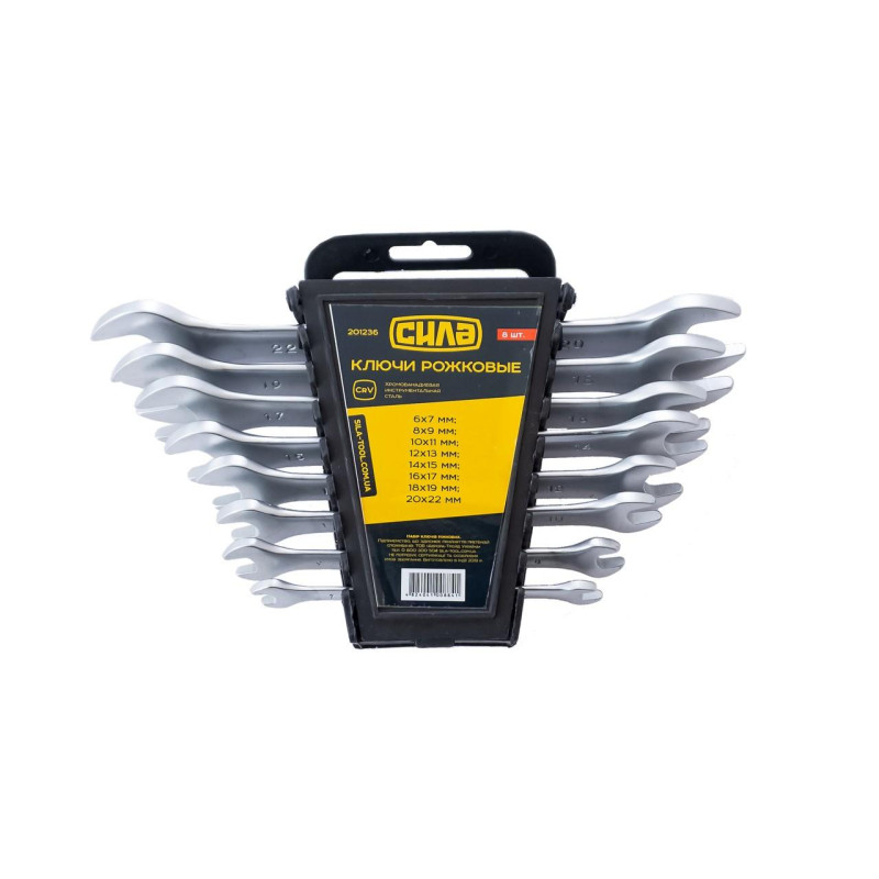 Набір ключів рожкових CrV 8шт