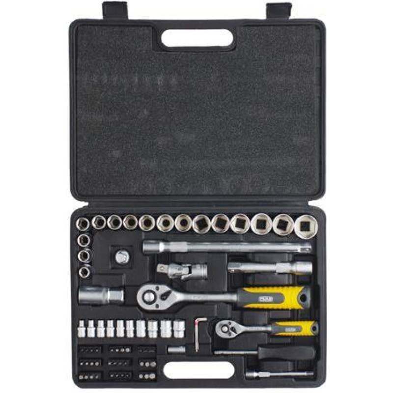 Набір торцевих насадок з тріскачкою ¼, ½ CrV 72 шт