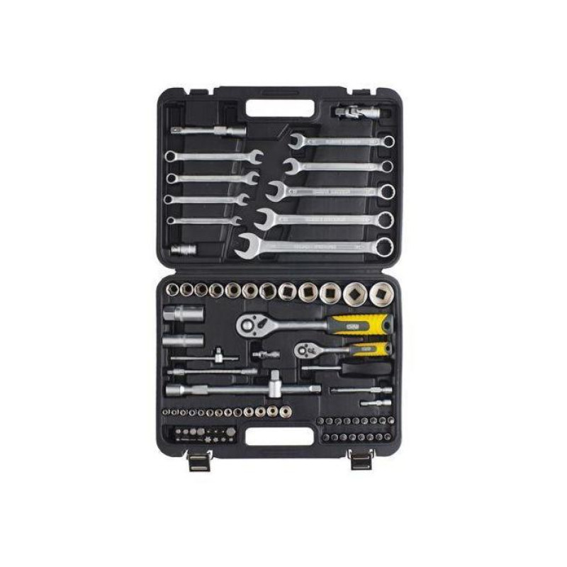 Набір торцевих насадок з тріскачкою ¼, ½ та ключів CrV 82 шт.