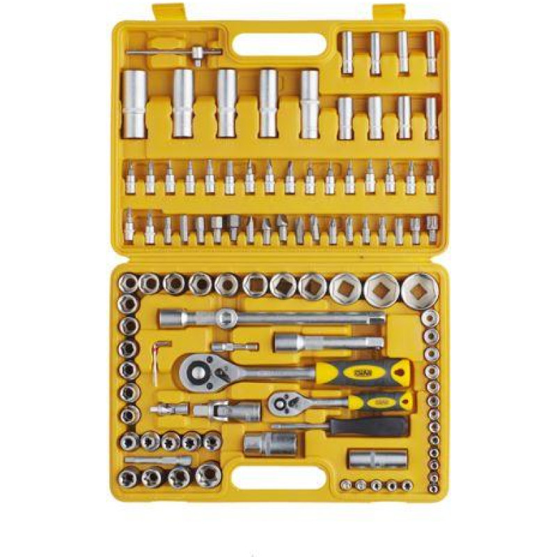 Набір насадок торцевих з тріскачкою стандарт ¼, ½ 108 шт