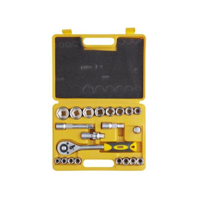 Набір насадок торцевих з тріскачкою стандарт ½ 22 шт