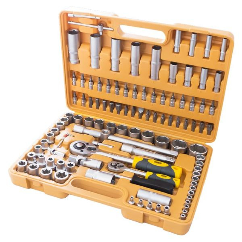 Набір насадок 24Т CrV Стандарт ¼, ½ 108 шт (СИЛА - Інструмент)