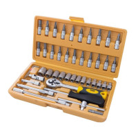 Набір насадок 24Т CrV Стандарт ¼ 46 шт (СИЛА - Інструмент)