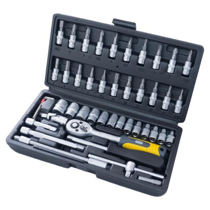 Набір насадок 45Т CrV Майстер ¼ 46 шт (СИЛА - Інструмент)