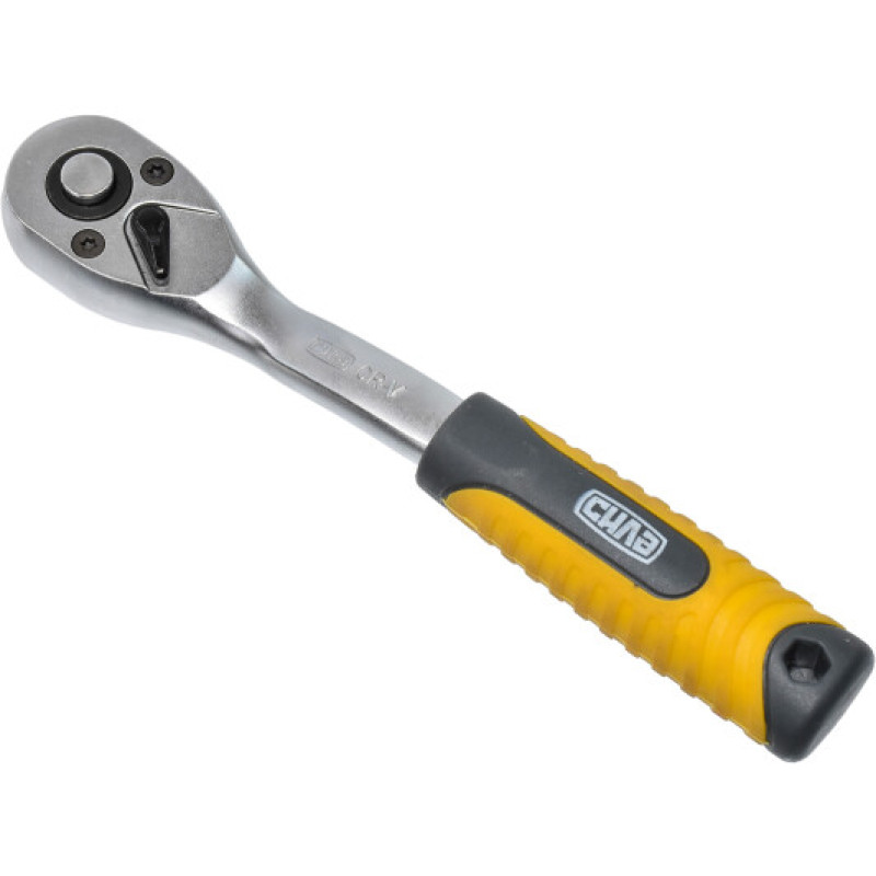 Ключ-трещотка с изогнутой ручкой Профи CrV ⅜ 72T (СИЛА - Инструмент)