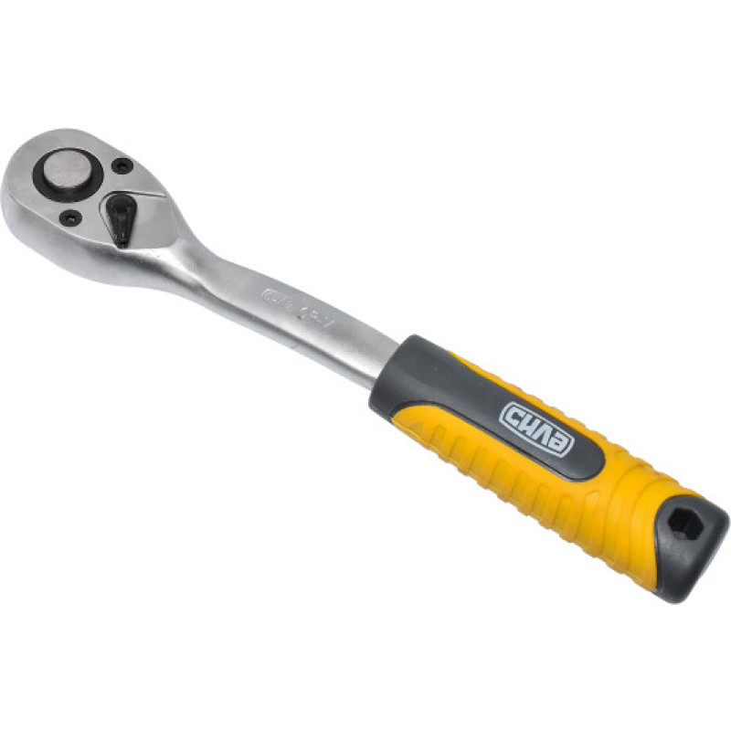 Ключ-трещотка с изогнутой ручкой Профи CrV ½ 72T (СИЛА - Инструмент)