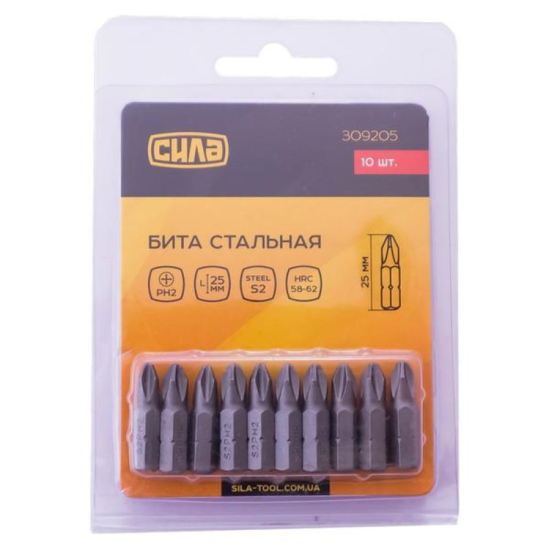 Біта РН2*25мм , 10шт/уп (СИЛА - Інструмент)