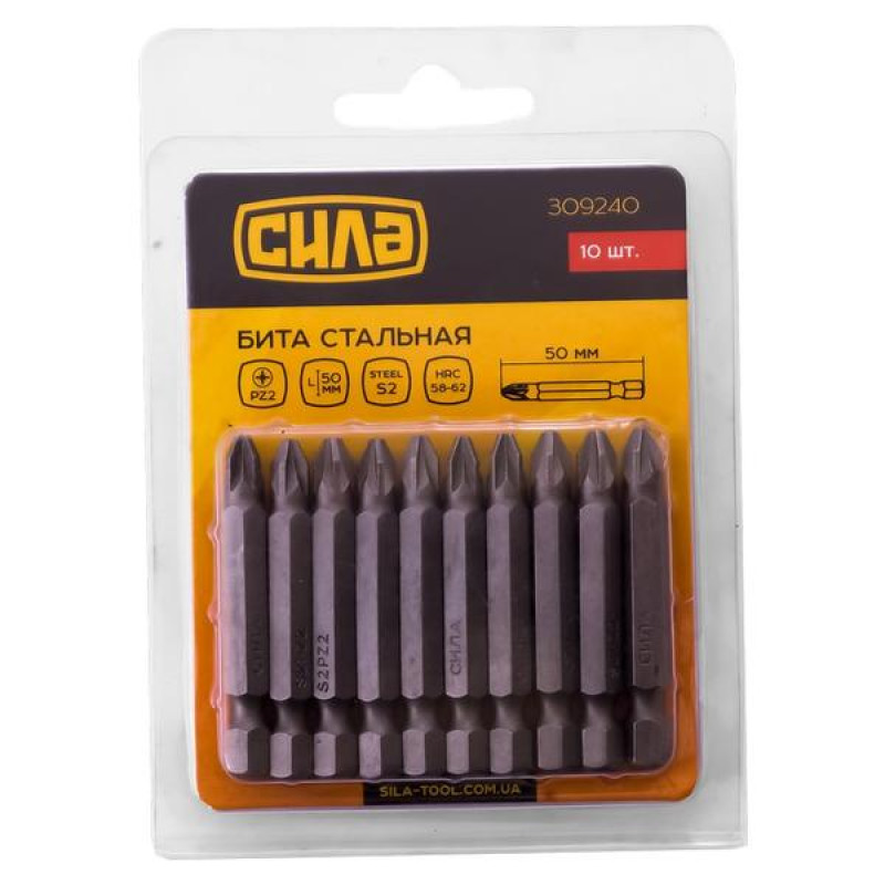 Біта РZ2*50мм , 10шт/уп (СИЛА - Інструмент)