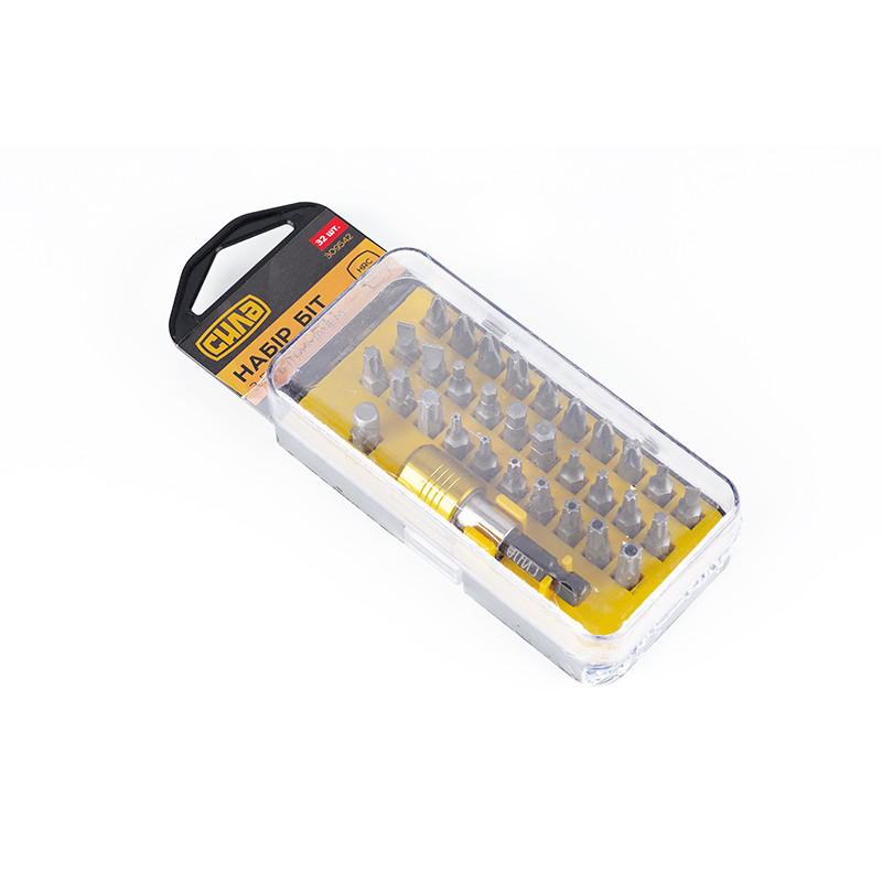 Набір 32 біта + битоутримувач, S2, пластиковий кейс (СИЛА - Інструмент)