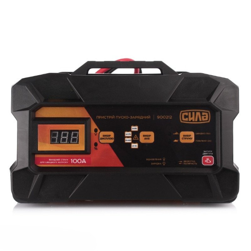 Пристрій пуско-зарядний 15А (100А) 6 / 12В (цифровий дисплей) (СИЛА - Інструмент)
