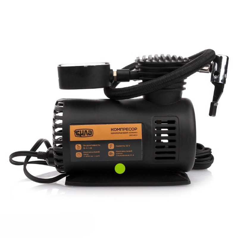 Компресор однопоршневий МІНІ 15 л/хв. 7 Атм. (прикурювач)
