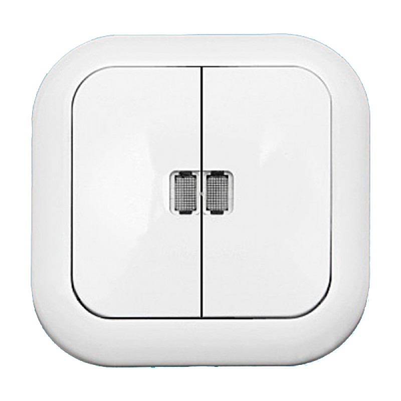 Вимикач 2-й з підсвіткою Bylectrica Гармонія білий С5 10-233