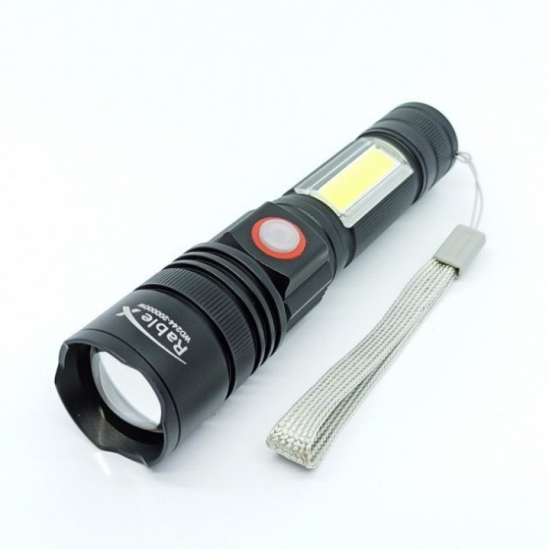 Ліхтар 244 T6+СОВ POLICE ZOOM МОНОкріст, 3 режими, бічна кнопка, акк. 18650