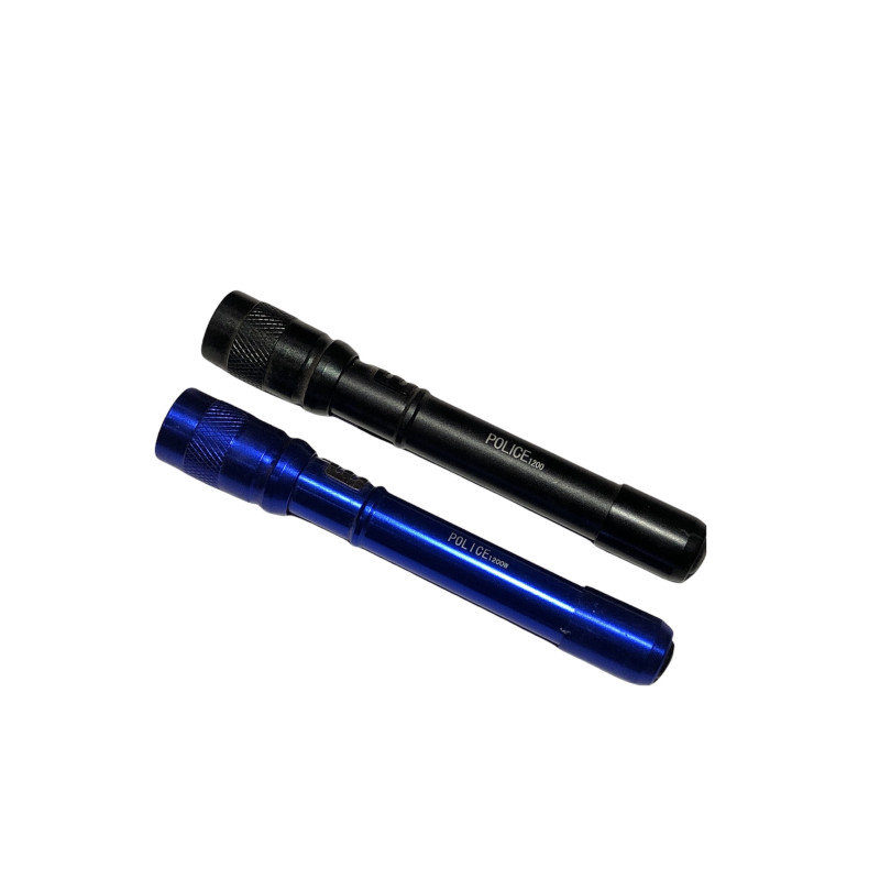 Ліхтар 7306-1200W МОНОкрист. металевий корпус, скоба, різні кольори, 130*30мм, 2*АА 7-6