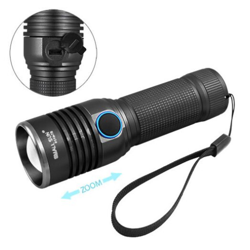 Ліхтар Small Sun R843-T6, 1x26650 (1х18650 / 3xAAA), ЗУ microUSB, zoom, ремінець, BOX