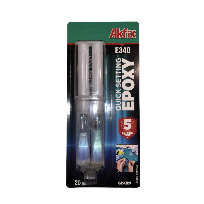 Епоксидний клей в шприці універсальний Akfix Е340 (Akfix Ukraine)