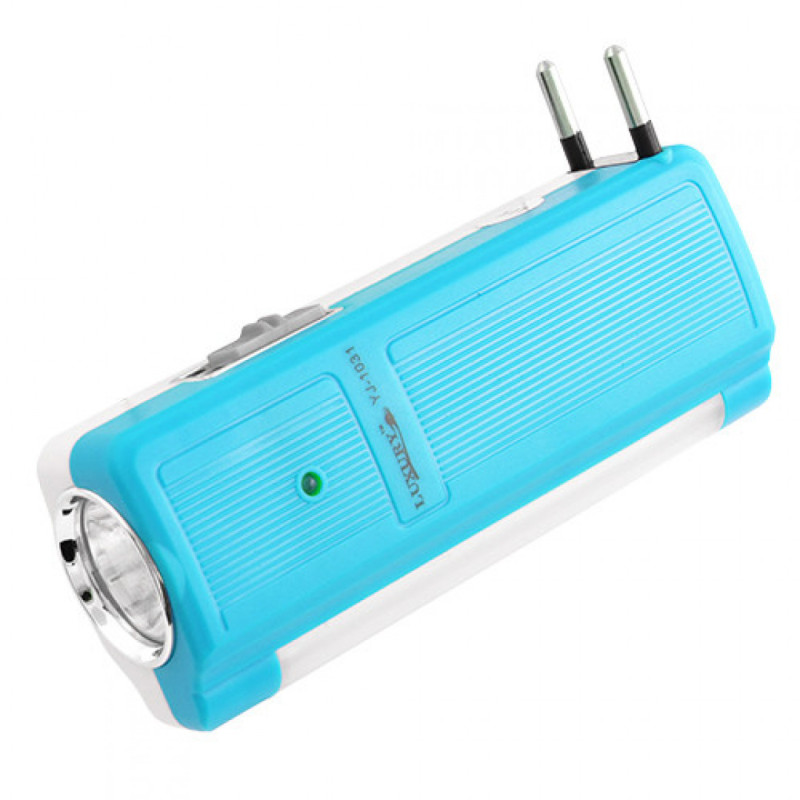 Ліхтар 1031 акумуляторний, 1W МОНОкріст+маяк LEDтруба (9Крист) 115*45мм