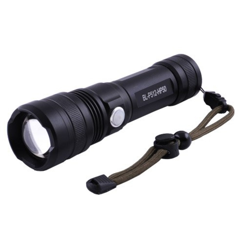 Ліхтар P512-HP50, ЗУ micro USB, 1x18650 / 3xAAA, індикація заряду, zoom, Box