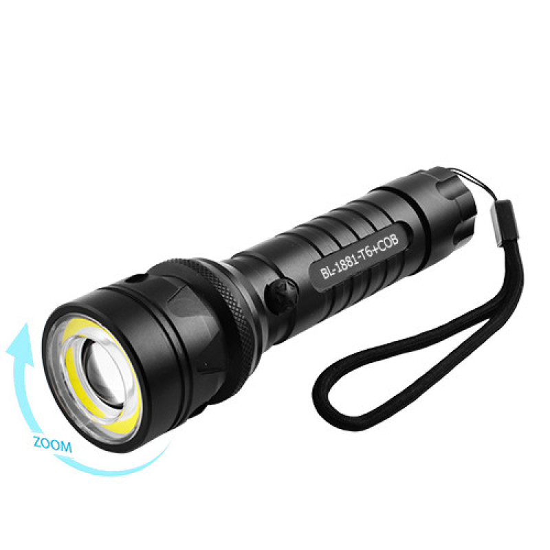 Ліхтар Police 1881 T6 + COB, ЗУ 220V / 12V, 1x18650 (3xAAA), zoom, Box