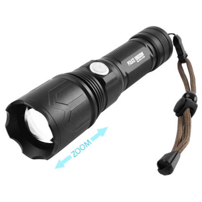 Ліхтар Police P511-P50, ЗУ microUSB, 1x18650 / 3xAAA, zoom, індикація заряду, ремінець, Box
