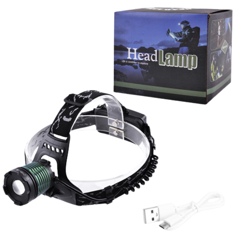 Ліхтар 2188-1-T6 на лоб, POLICE ZOOM МОНОкрист, 3 режима, 2 Li-ion акк.+ ЗУ 220V+12V