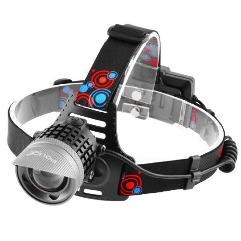 Ліхтар налобний Police 2170-T6, 2x18650, ЗУ microUSB, zoom, signal light, BOX