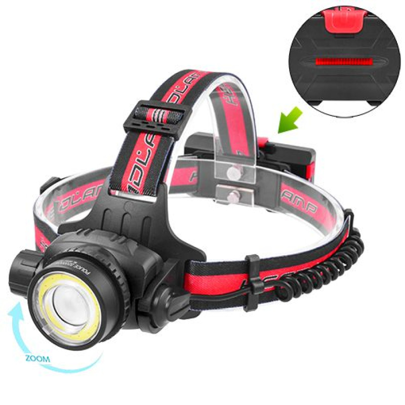 Ліхтар налобний WT01-T6+COB, 2x18650, ЗУ microUSB, zoom, Box