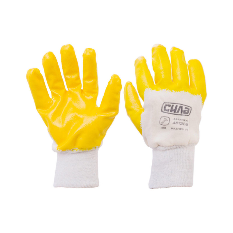 Перчатки з нітриловим покриттям МАЙСТЕР р10 (жовті) (СИЛА - Інструмент)