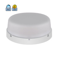 Світильник ERKA 1065D.i-B, настінний з вбудованим датчиком руху, 26 W, круглий, білий, Е27, IP 65