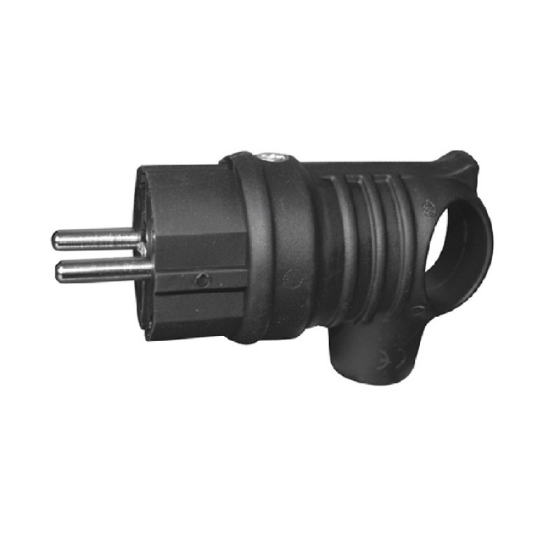 Вилка з ручкою 2Р+РЕ 1х16А (каучук) Lezard (1/24/240 шт)