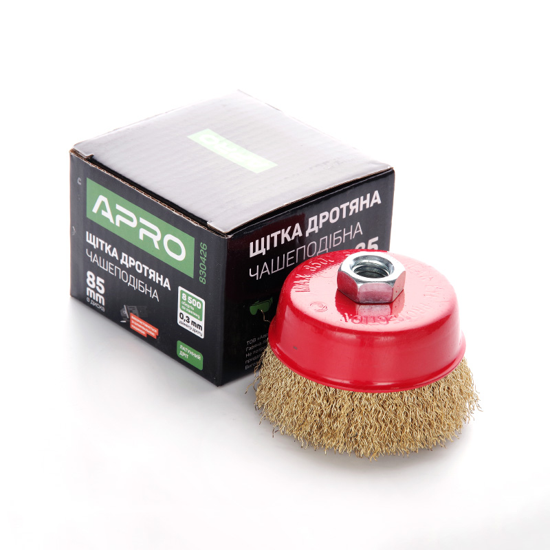 Щітка чаша латунний дріт 85 мм (КШМ) (APRO)