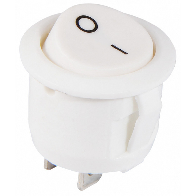 KCD1-5-101 WH/WH Перемикач 1 клавішний круглий білий