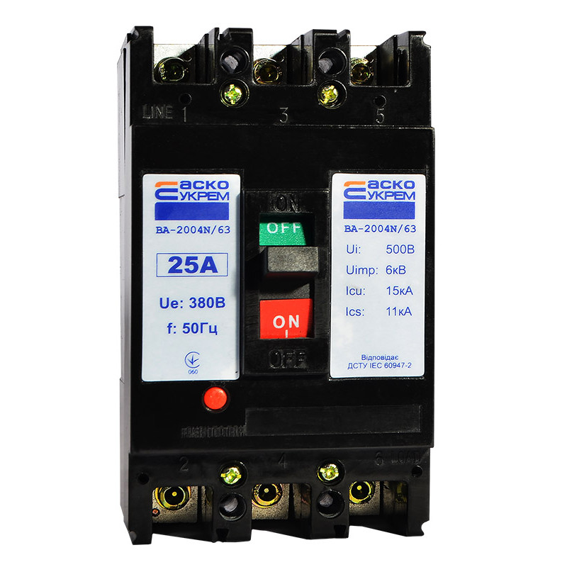 Автоматичний вимикач УКРЕМ ВА-2004N/63 3р 25А АСКО