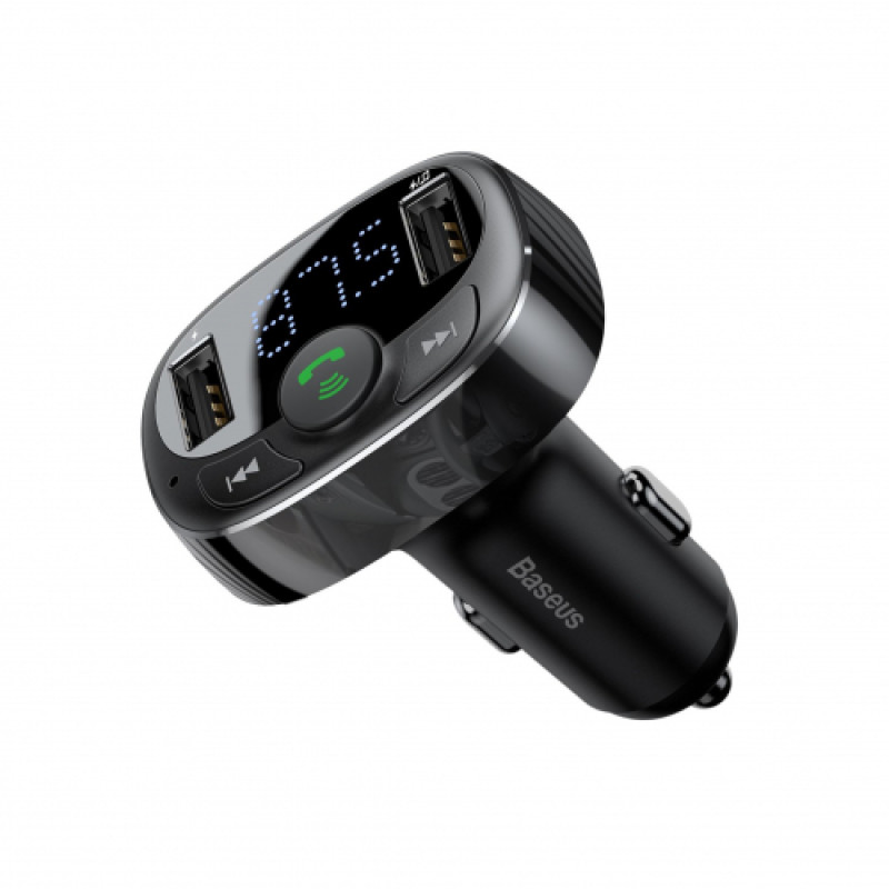 АЗП/FM-Модулятор BASEUS T-Typed BT-MP3 2USB (Standard edition) Black