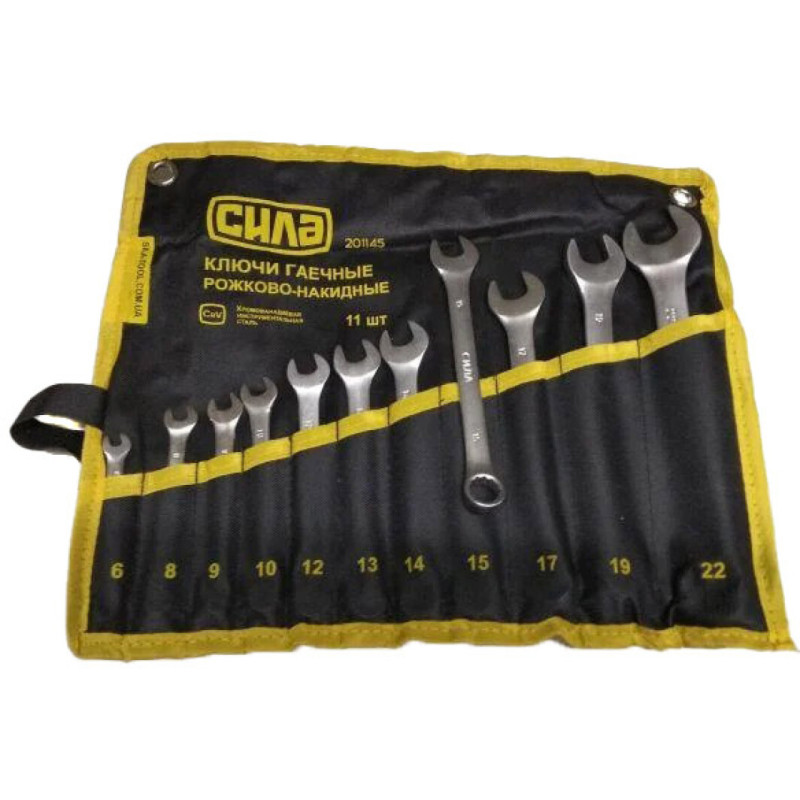 Набір ключів рожково-накидних в чохлі CrV (6-22мм) 11шт