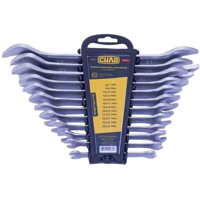Набор ключей рожкових CrV (6-23, 24x27, 25х28, 30х32мм) 12шт
