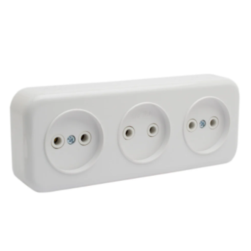 Розетка для відкритої установки 3-а Bylectrica РА16-244