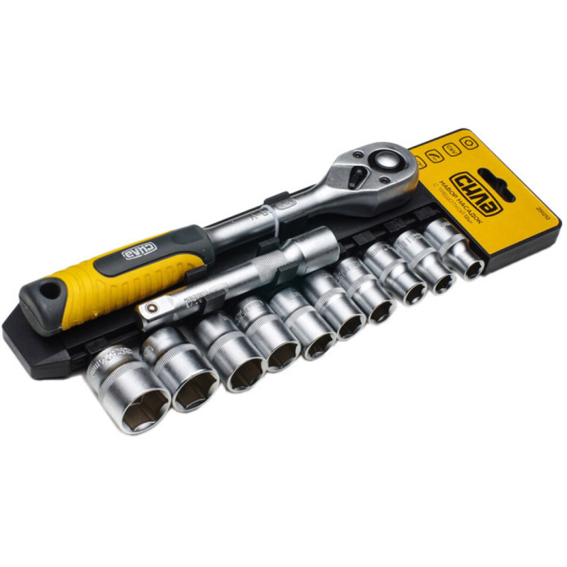 Набір насадок торцевих з тріскачкою ½ CrV 12 шт